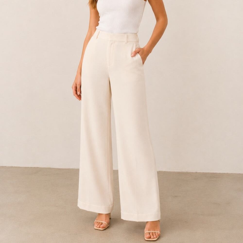 J.Crew Cuffed Wide Leg Trouser Pant Luster Canvas Summer Linen Pink Size 6 NWT